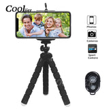 COOLJIER Flexible Sponge Octopus Mini Tripod With Bluetooth Remote Shutter For iPhone mini Camera Tripod Phone Holder clip stand