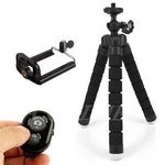 COOLJIER Flexible Sponge Octopus Mini Tripod With Bluetooth Remote Shutter For iPhone mini Camera Tripod Phone Holder clip stand