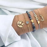 IPARAM3 Bohemian Shell Map Turtle Bracelet Set 2019 Retro Geometric Statement Female Glamour Fashion Jewelry Jewelry Gift